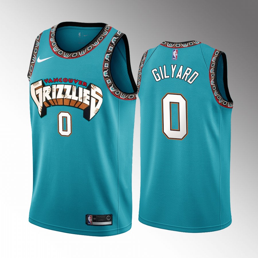 Jacob Gilyard Memphis Grizzlies #0 Turquoise Jersey Classic Edition Swingman