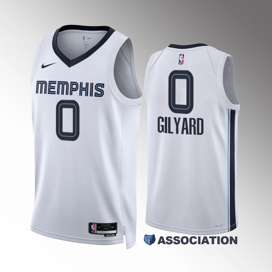 Jacob Gilyard Memphis Grizzlies #0 White Jersey Association Edition Swingman