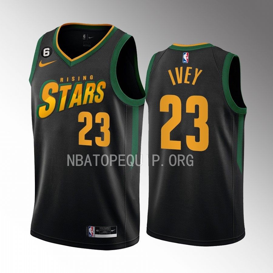 Jaden Ivey Rising Stars Jersey Detroit Pistons #23 Black Men's Uniform
