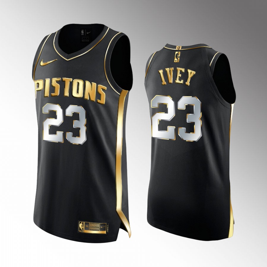 Jaden Ivey Detroit Pistons #23 Black Golden Edition Jersey