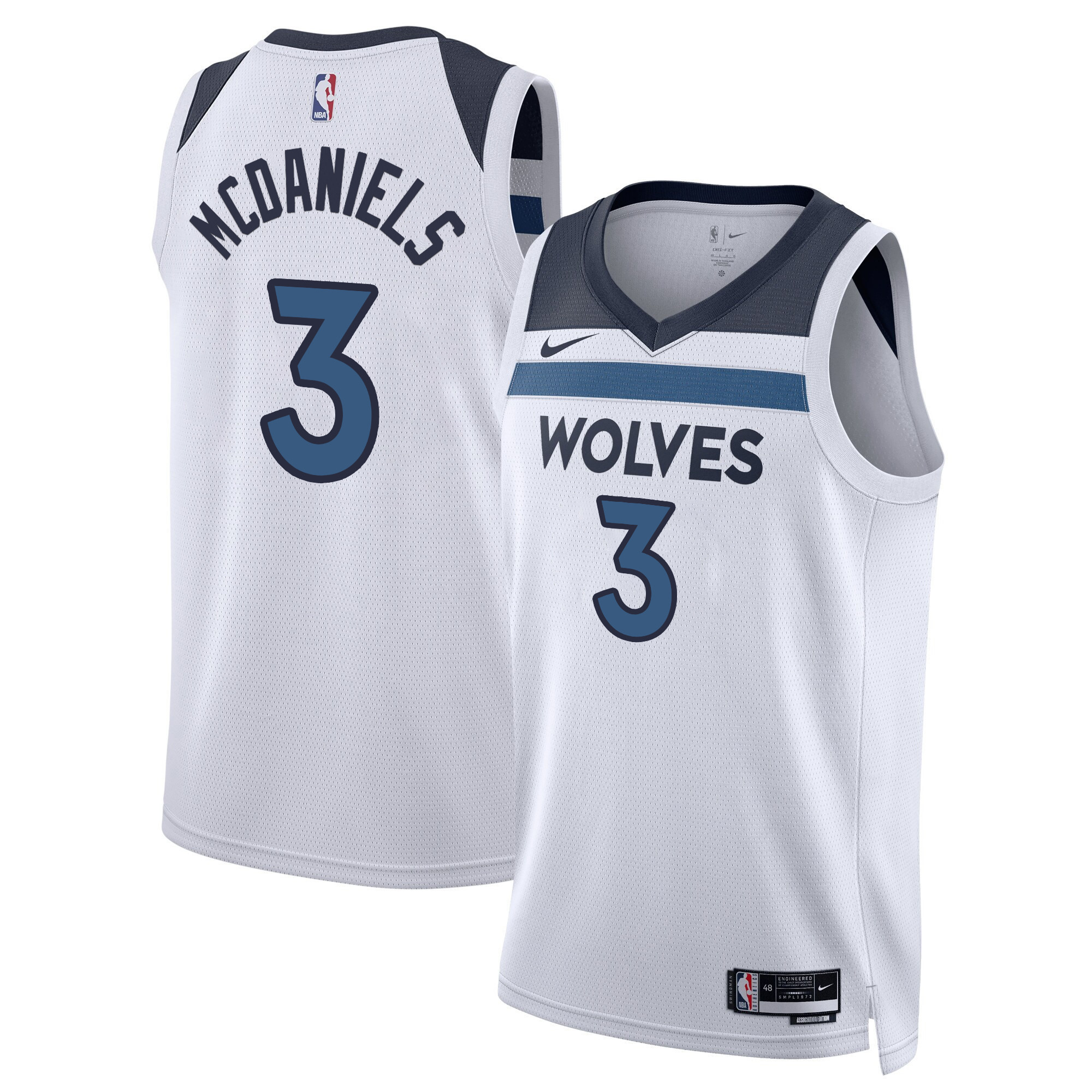 Jaden Mcdaniels Men's Minnesota Timberwolves Swingman Association Jersey - All Stitched