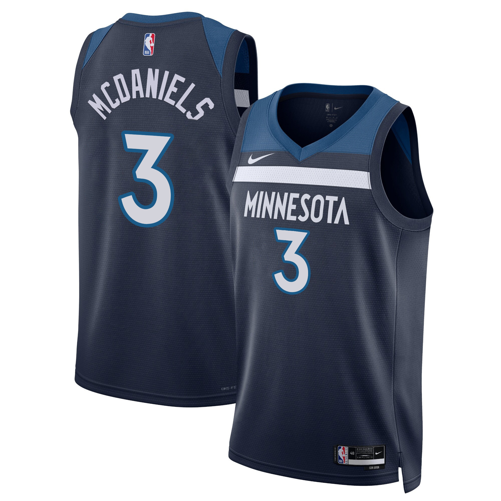 Jaden Mcdaniels Men's Minnesota Timberwolves Swingman Icon Jersey - All Stitched