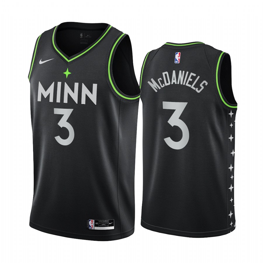 Jaden McDaniels Minnesota Timberwolves  Black City Jersey Draft