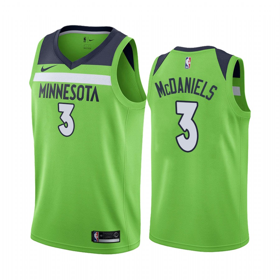 Jaden McDaniels Minnesota Timberwolves  Green Statement Jersey Draft