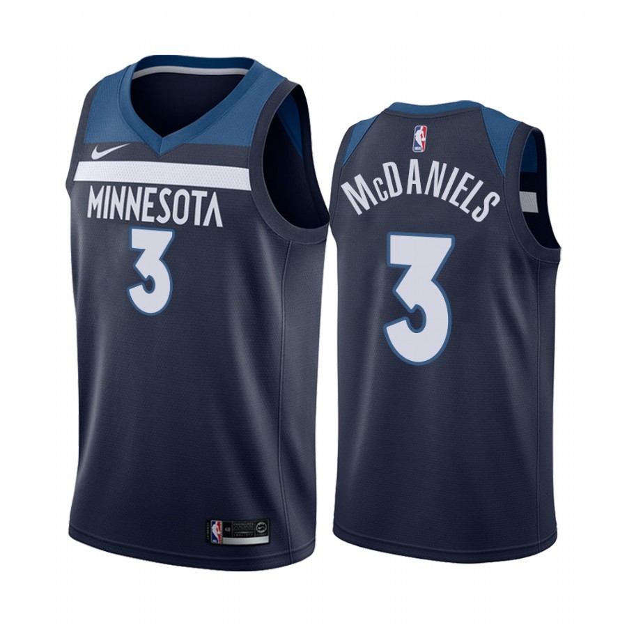 Jaden McDaniels Minnesota Timberwolves  Navy Icon Jersey Draft