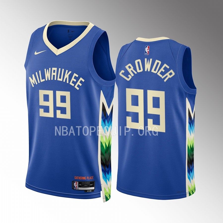 Jae Crowder Milwaukee Bucks Blue #99 City Edition Jersey Swingman