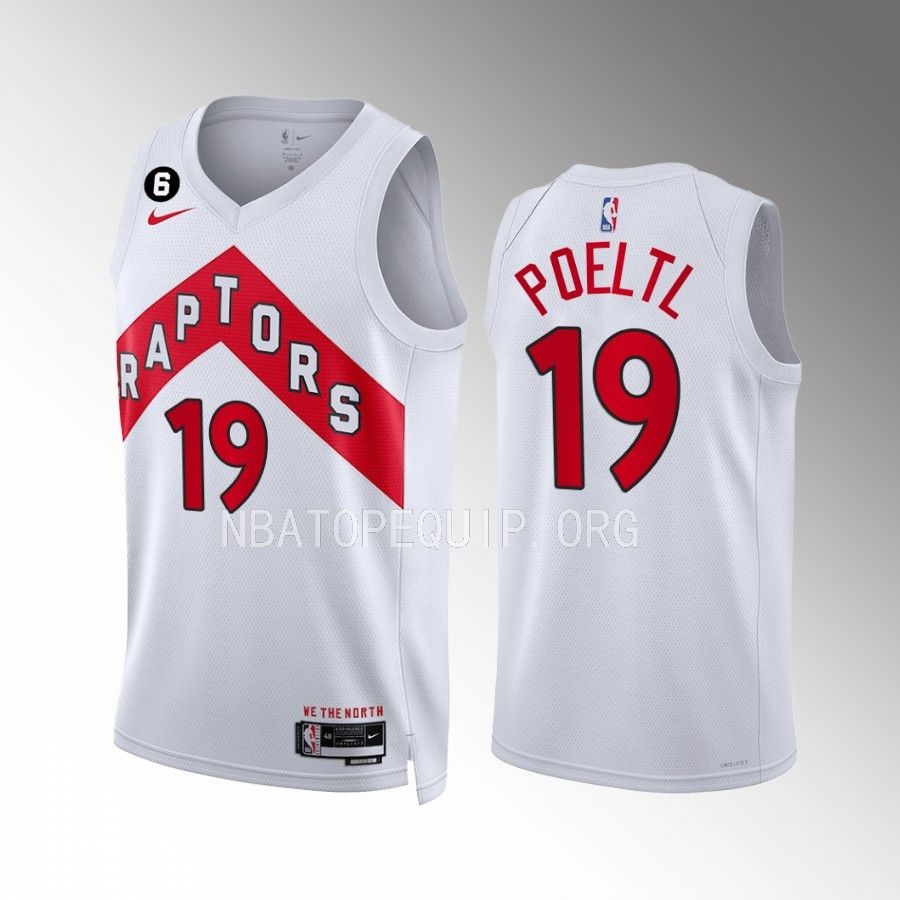 Jakob Poeltl Toronto Raptors #19 White Jersey Association Edition Swingman