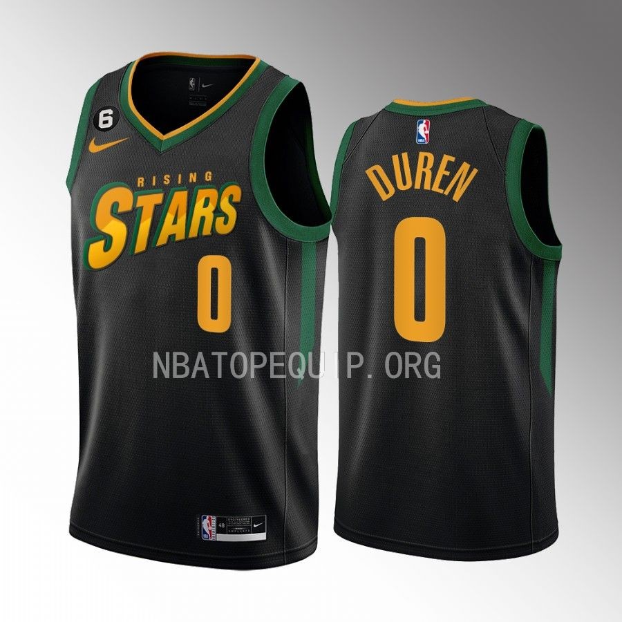Jalen Duren Rising Stars Jersey Detroit Pistons #0 Black Men's Uniform