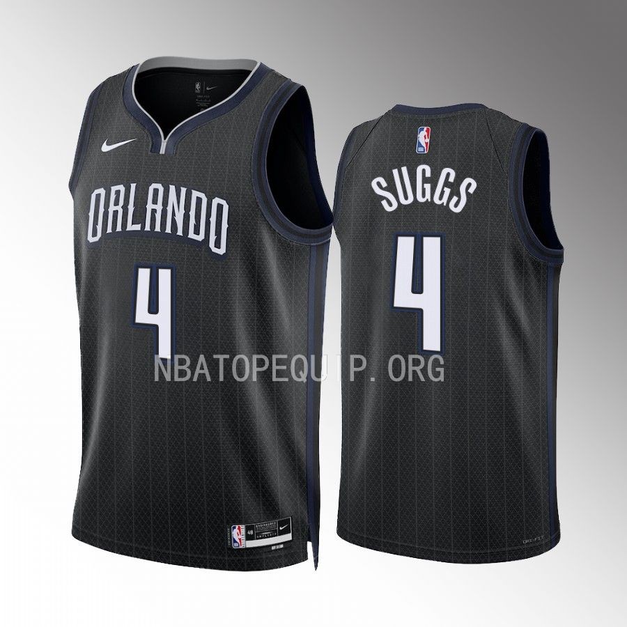 Jalen Suggs Orlando Magic Black #4 City Edition Jersey Swingman