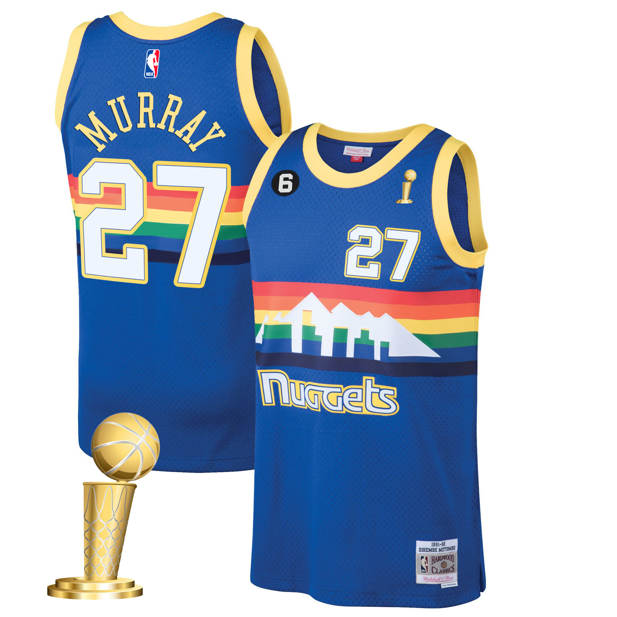 Jamal Murray Men's Denver Nuggets Champions Collection Blue Classic Jersey - All Stitched