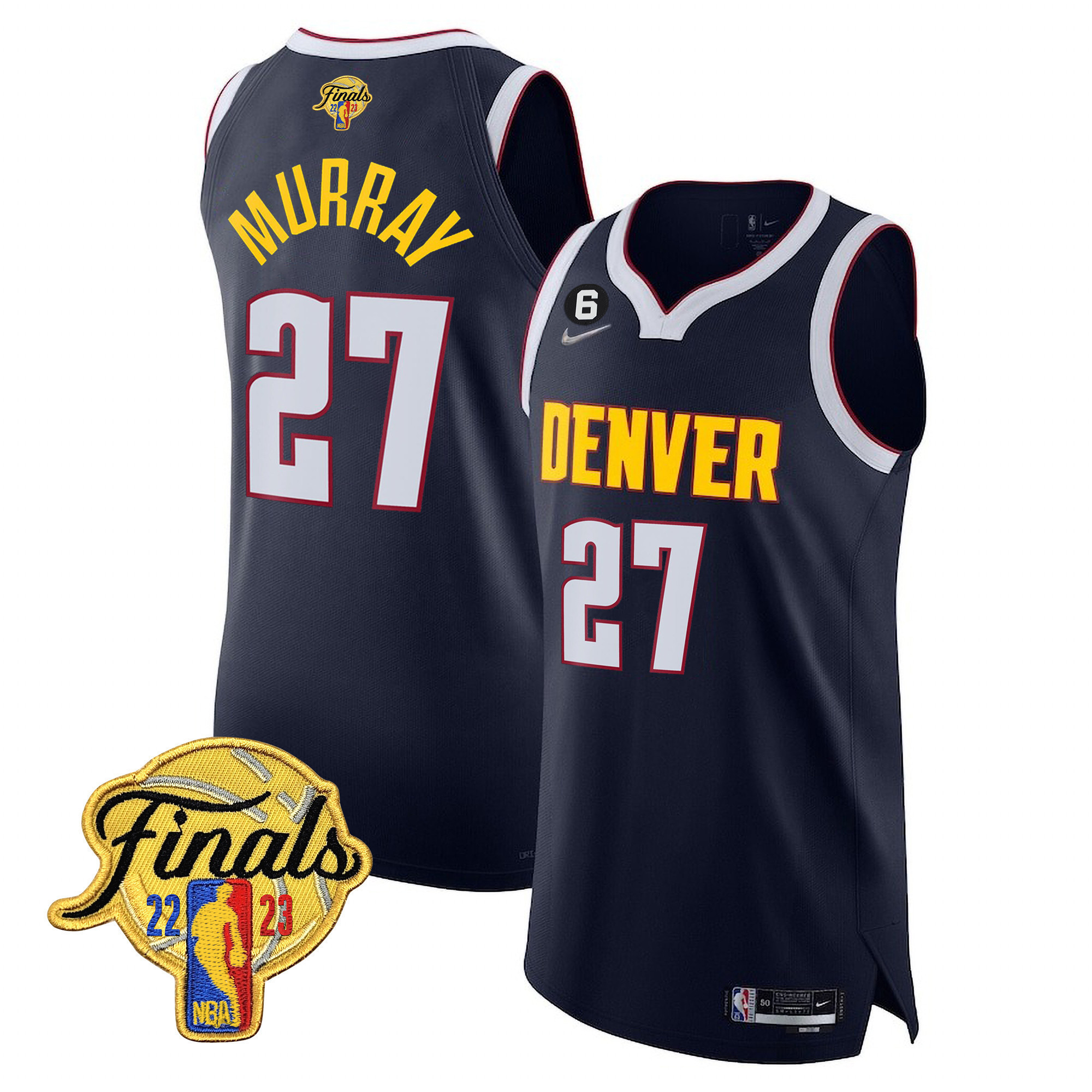 Jamal Murray Men's Denver Nuggets Finals Patch Collection V2 Diamond Jersey - All Stitched