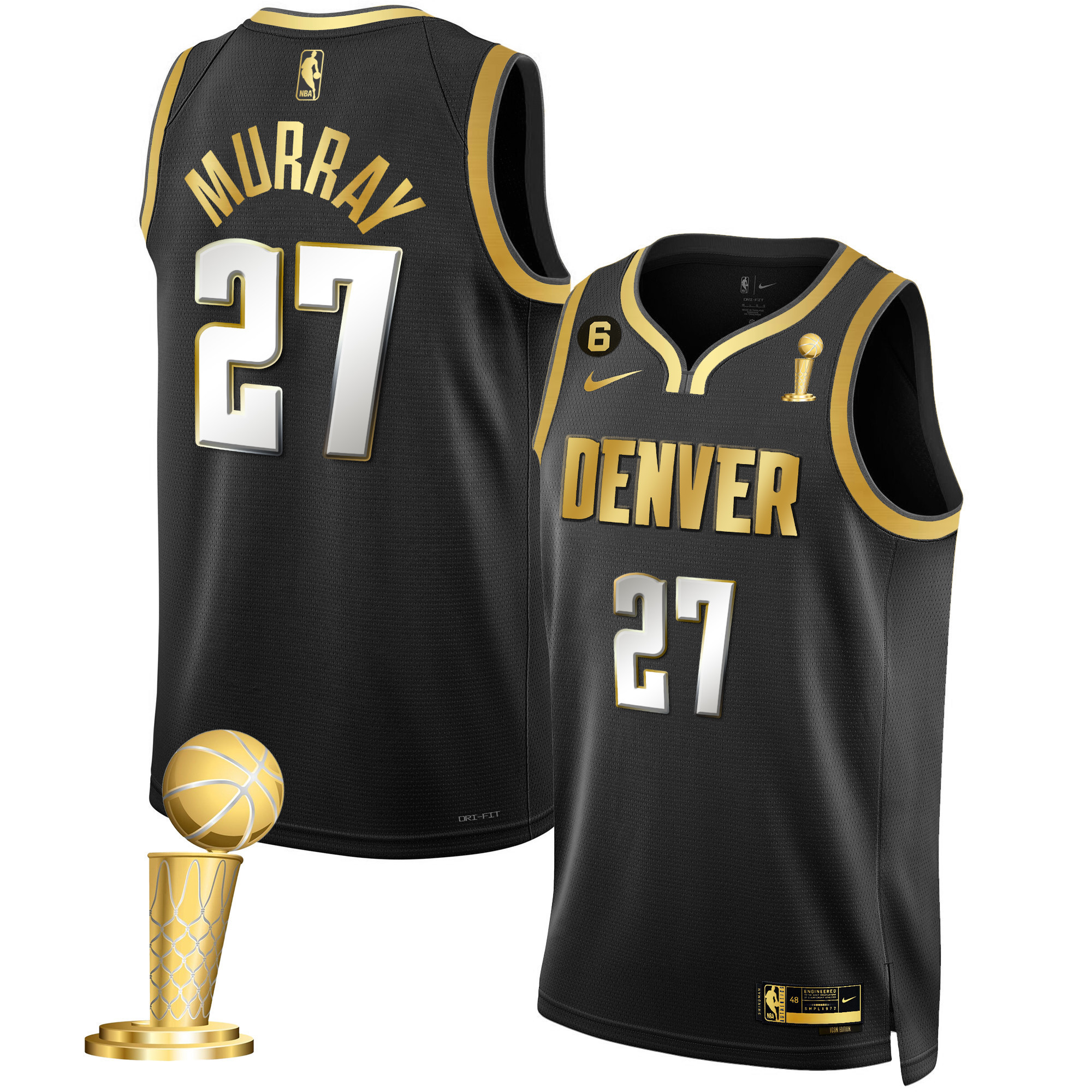 Jamal Murray Youth's Denver Nuggets Champions Collection Black Limited Jersey - All Stitched