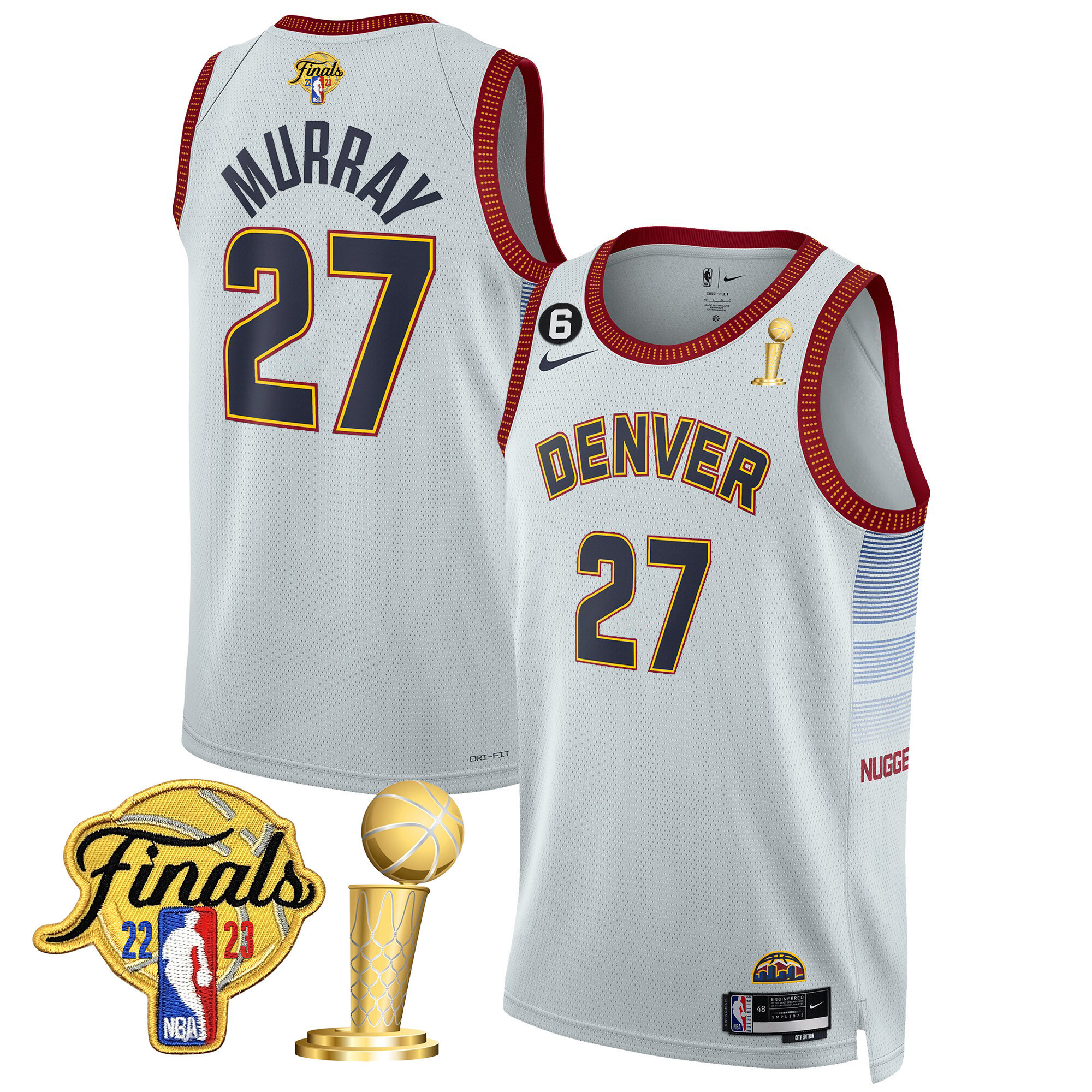 Jamal Murray Youth's Denver Nuggets Finals & Champions Patch City Jersey - All Stitched