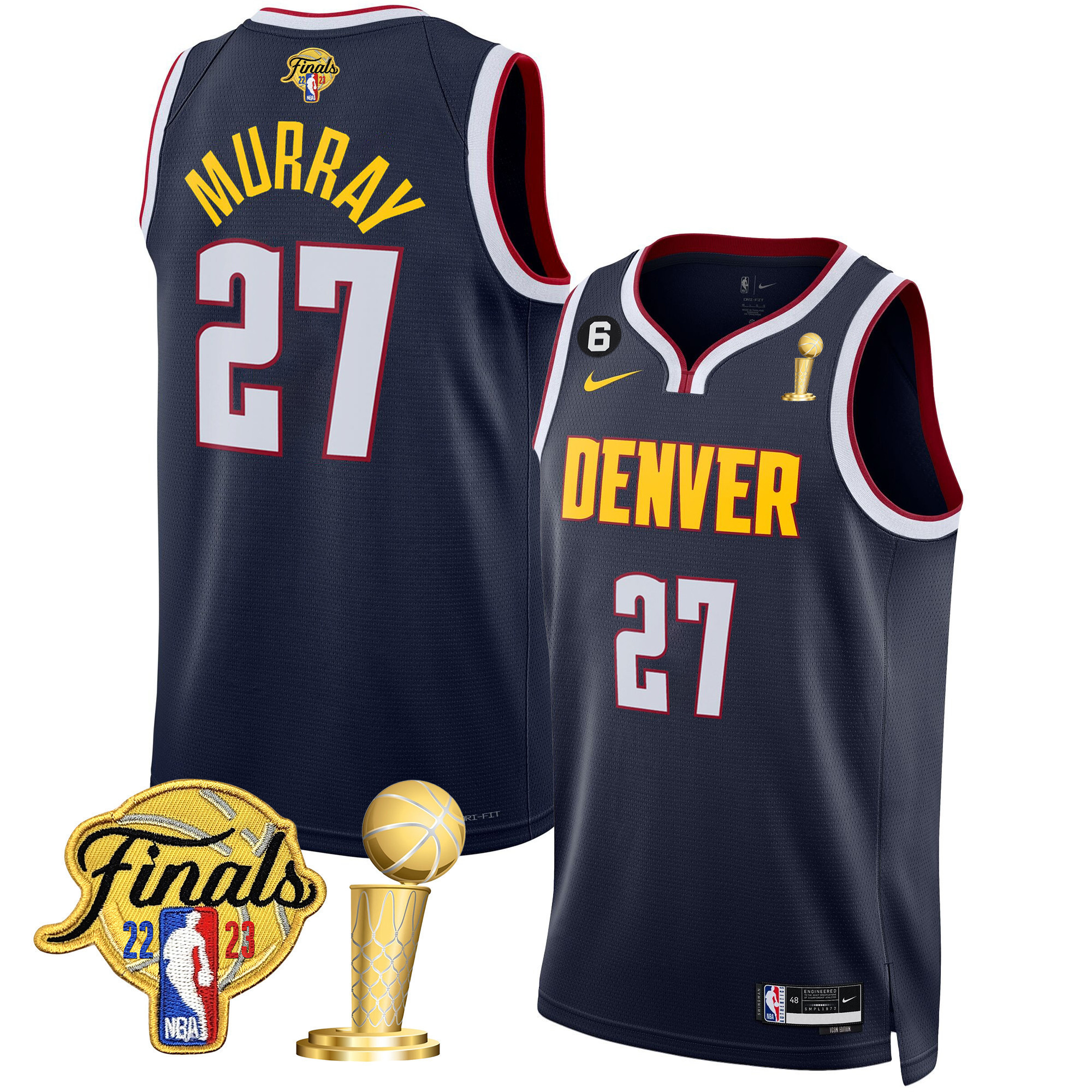 Jamal Murray Youth's Denver Nuggets Finals & Champions Patch Icon Jersey - All Stitched