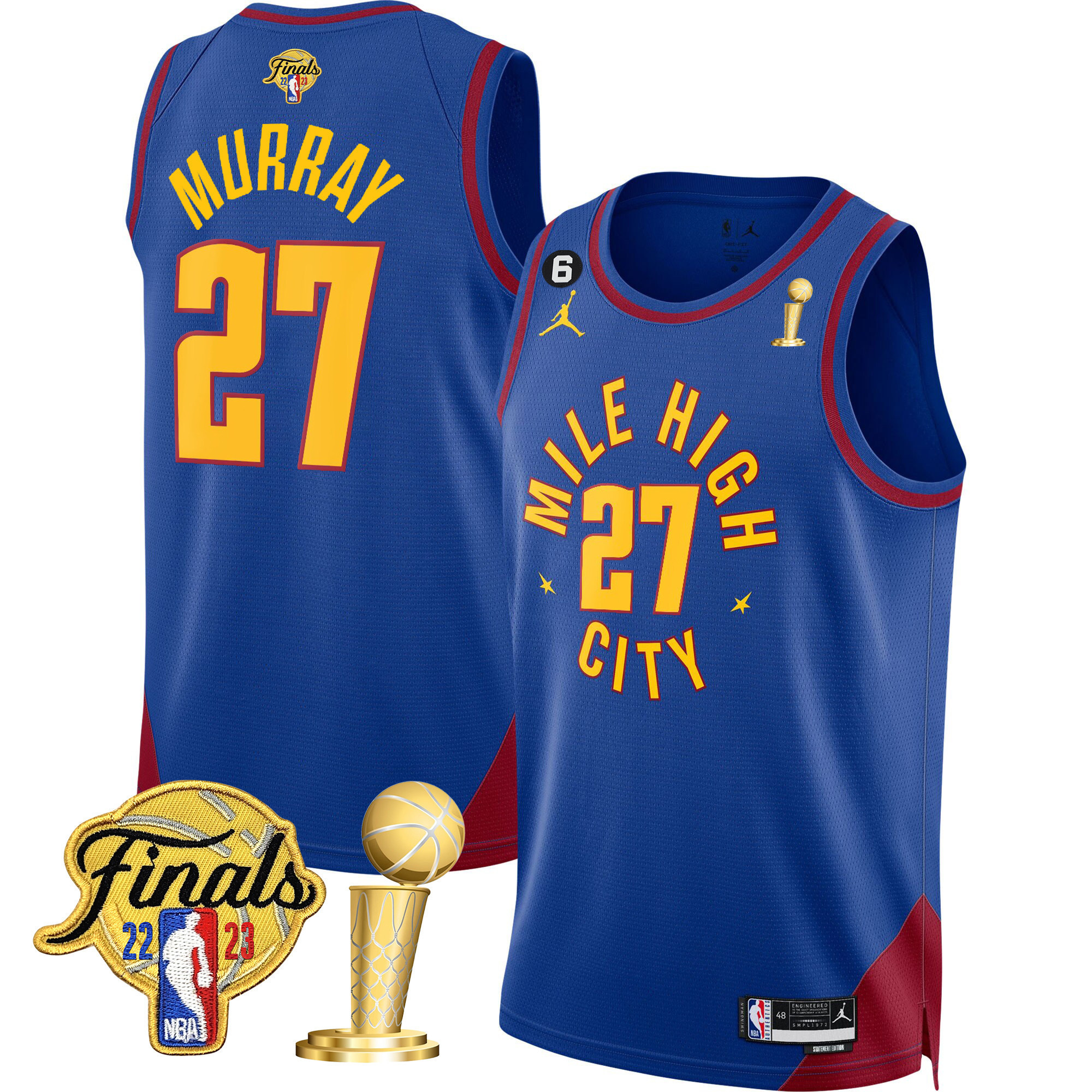 Jamal Murray Youth's Denver Nuggets Finals & Champions Patch Statement Jersey - All Stitched