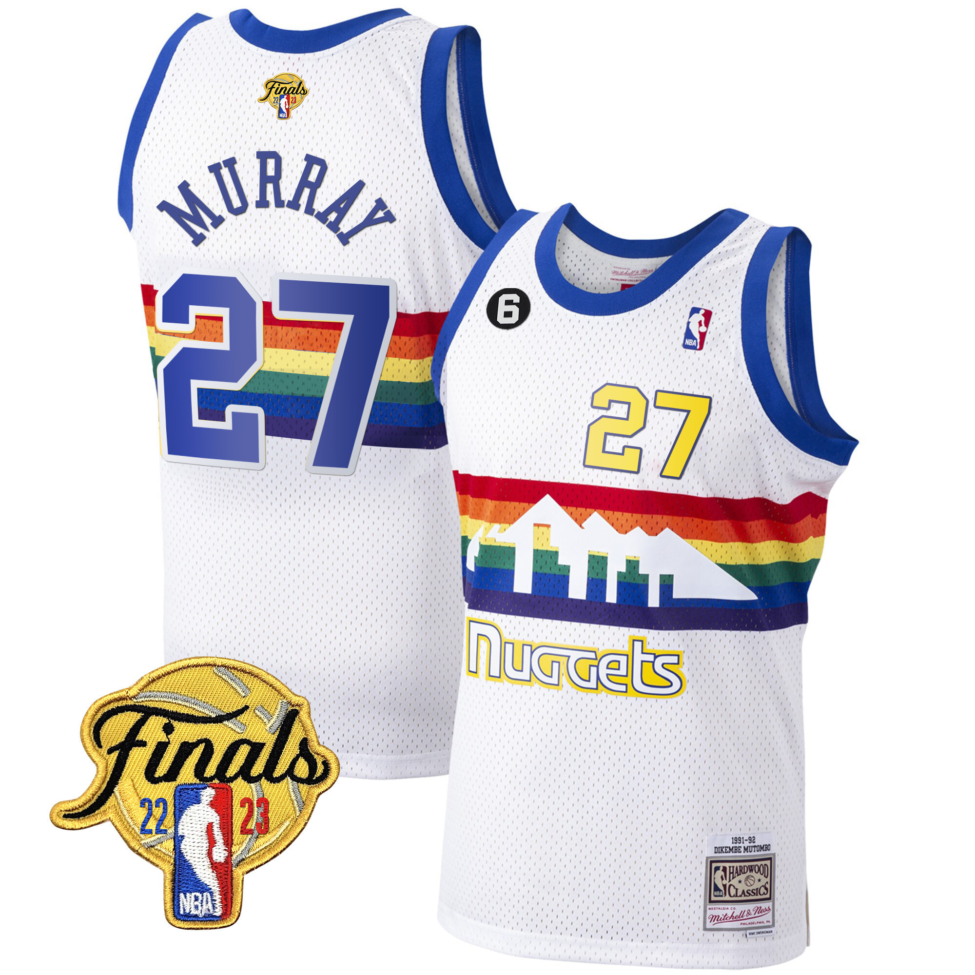 Jamal Murray Youth's Denver Nuggets Finals Patch Collection White Classic Jersey - All Stitched