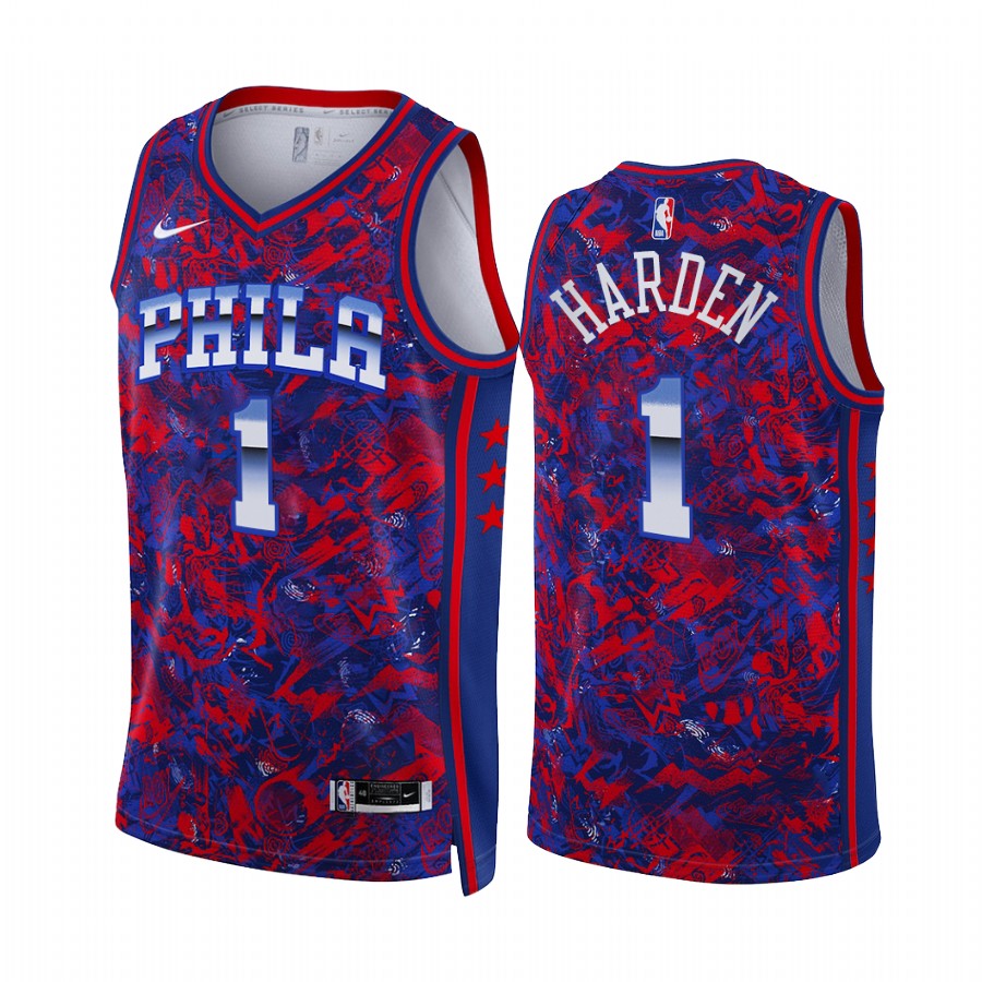 James Harden Philadelphia 76ers Royal red #1 Select Series Jersey