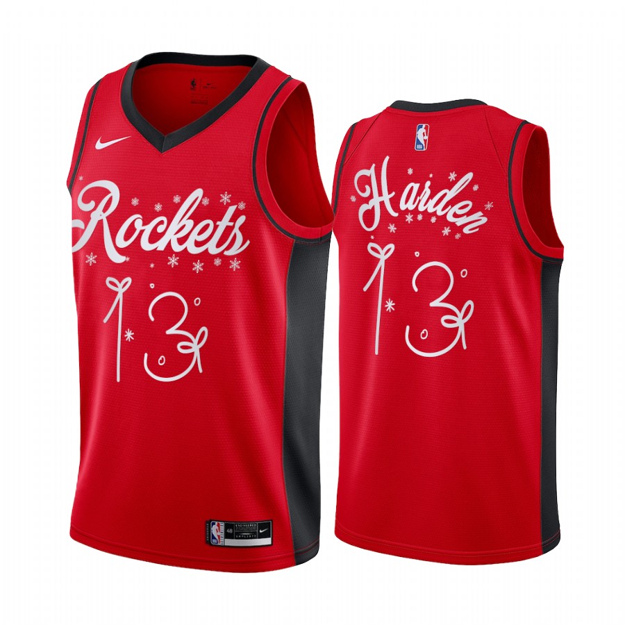 James Harden Houston Rockets Christmas Night Red Jersey Festive Special Edition