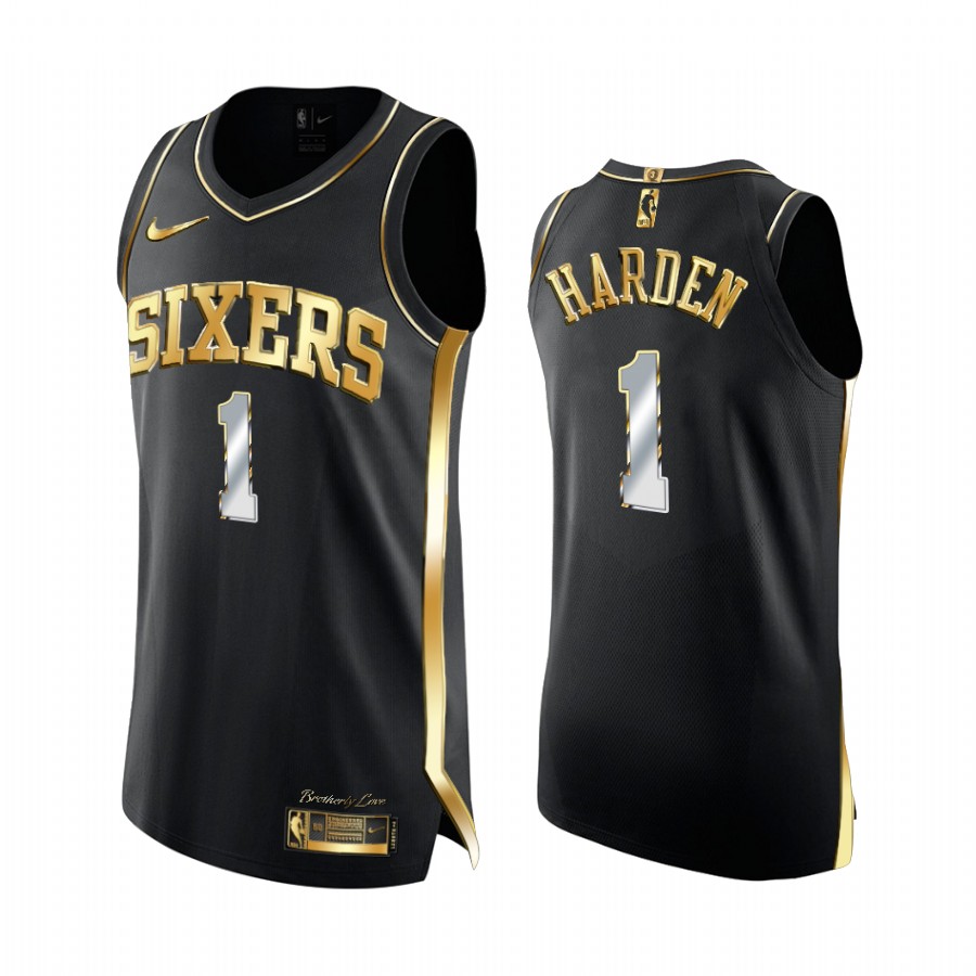 James Harden Philadelphia 76ers Black Golden Edition Jersey