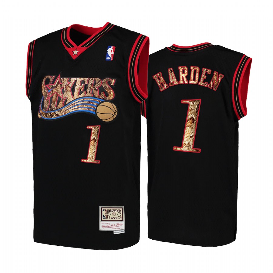 James Harden Philadelphia 76ers Black Python Skin Jersey New Number
