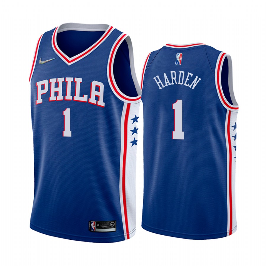 James Harden Philadelphia 76ers Blue #1 Icon Edition Jersey Trade