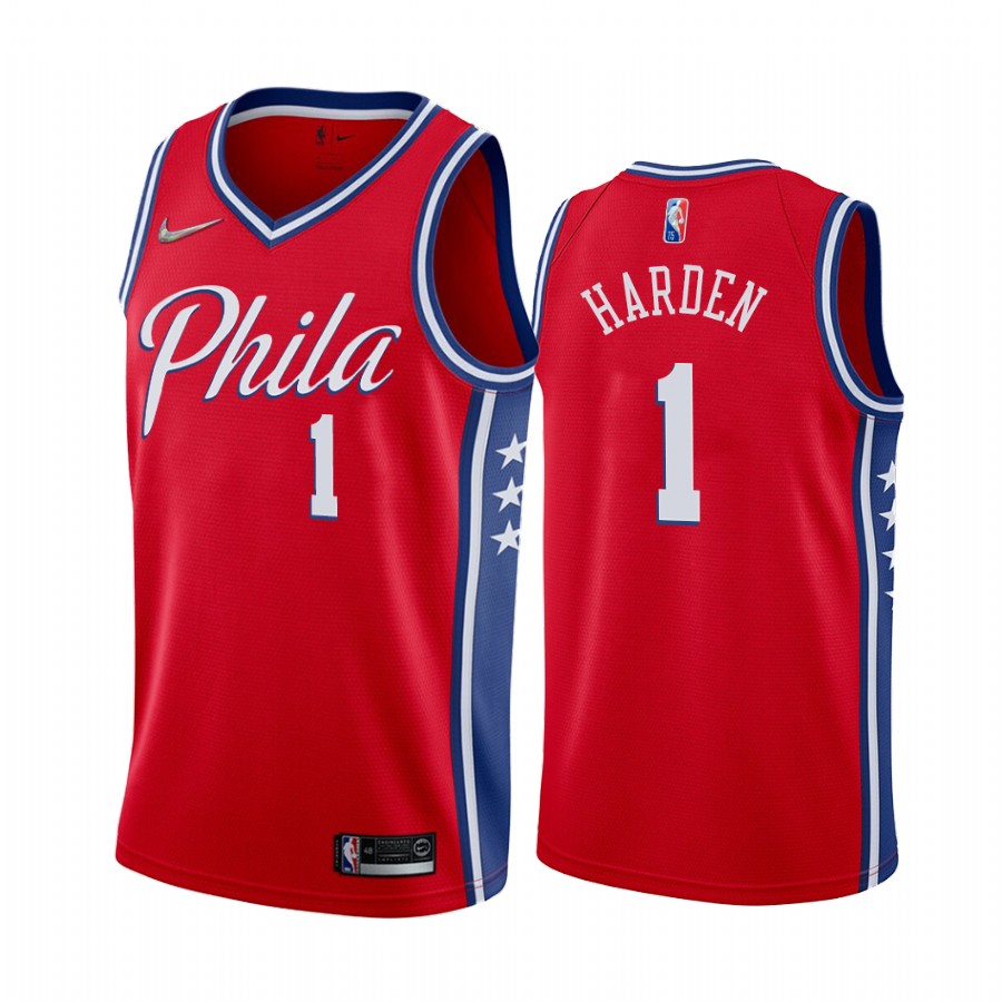 James Harden Philadelphia 76ers Red #1 Statement Edition Jersey Trade
