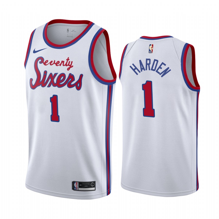 James Harden Philadelphia 76ers White #1 Classic Edition Jersey Trade