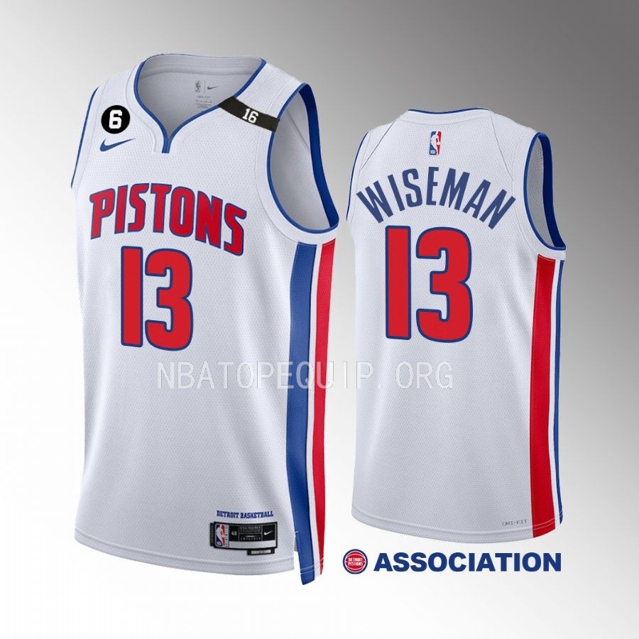James Wiseman Detroit Pistons White #13 Association Edition Jersey Swingman