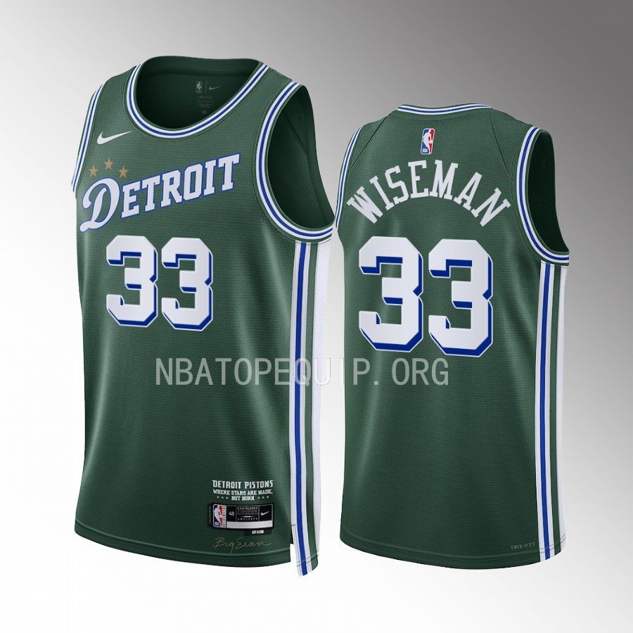James Wiseman Detroit Pistons #13 Green Jersey City Edition Swingman