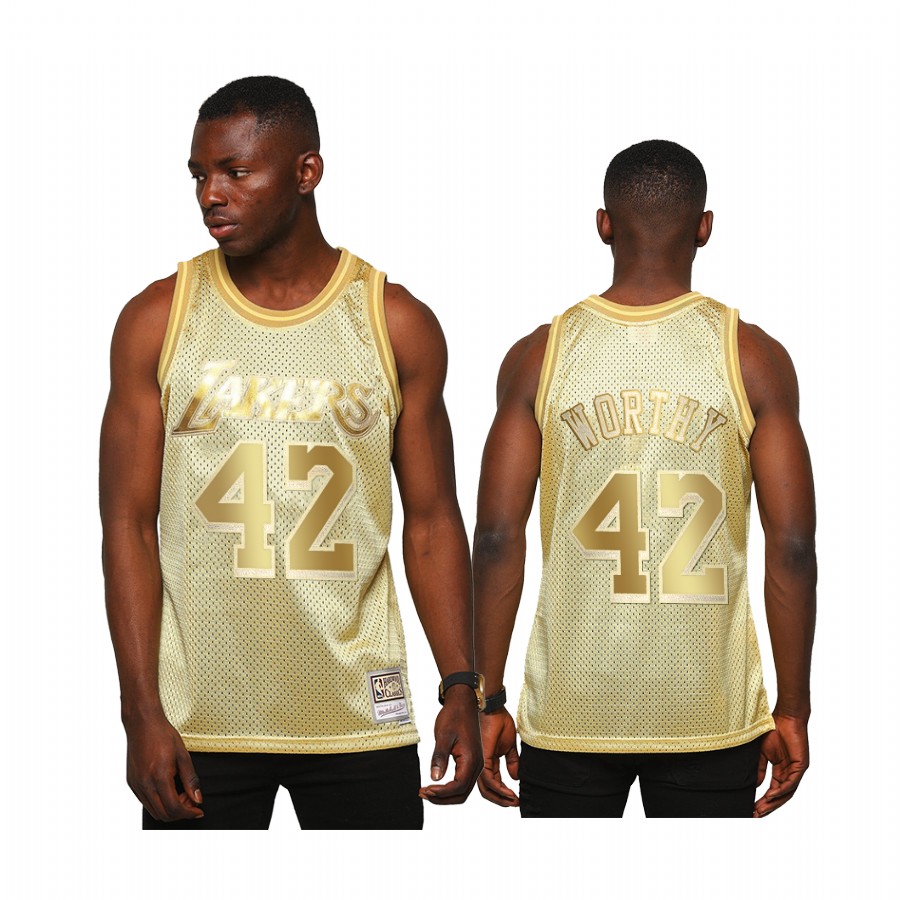 James Worthy #42 Los Angeles Lakers Golden Midas SM Jersey