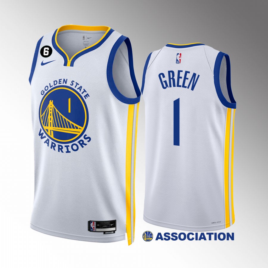 JaMychal Green Golden State Warriors White #1 Association Edition Jersey NO.6 Patch