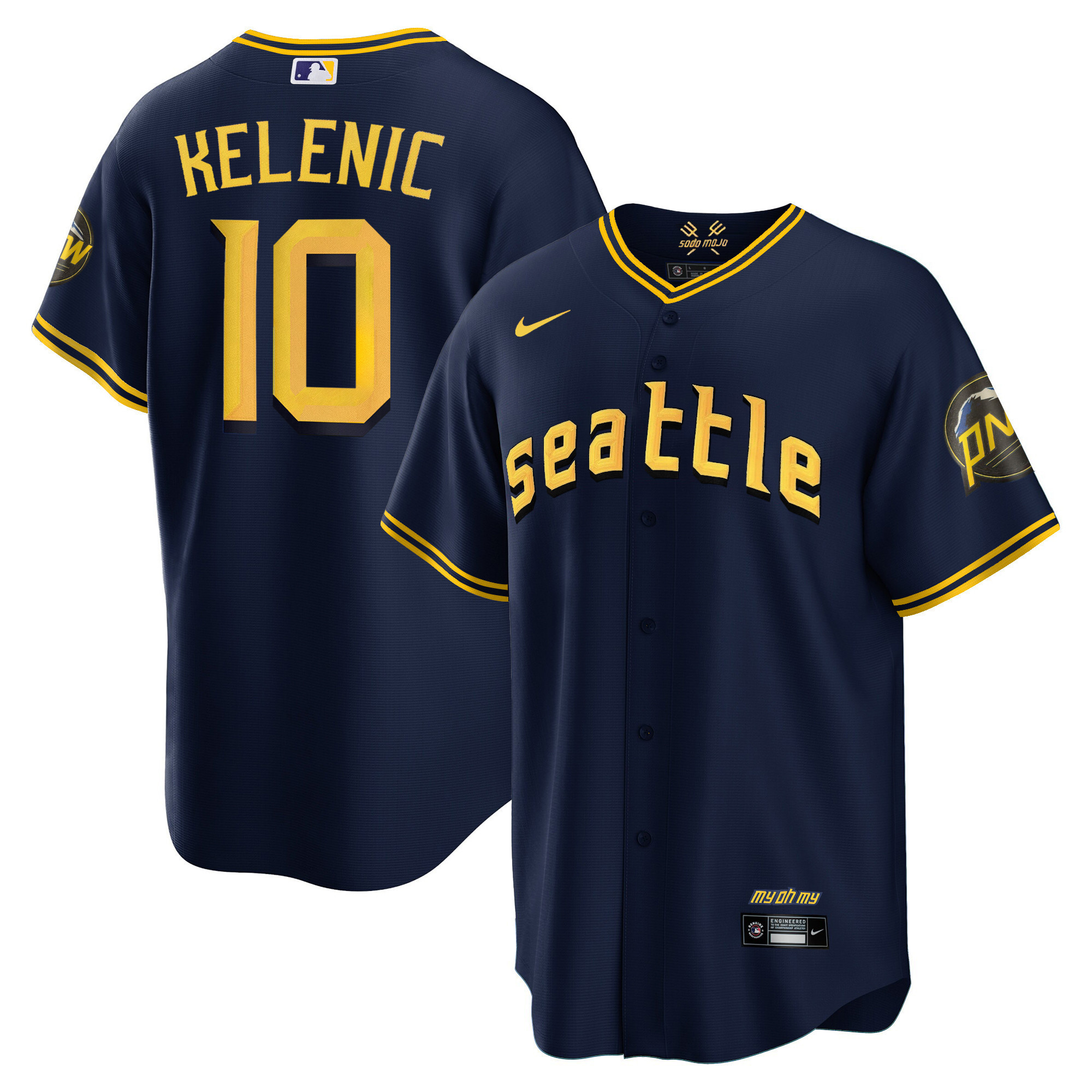 Jarred Kelenic Men's Seattle Mariners City Connect Collection Cool Navy Jersey