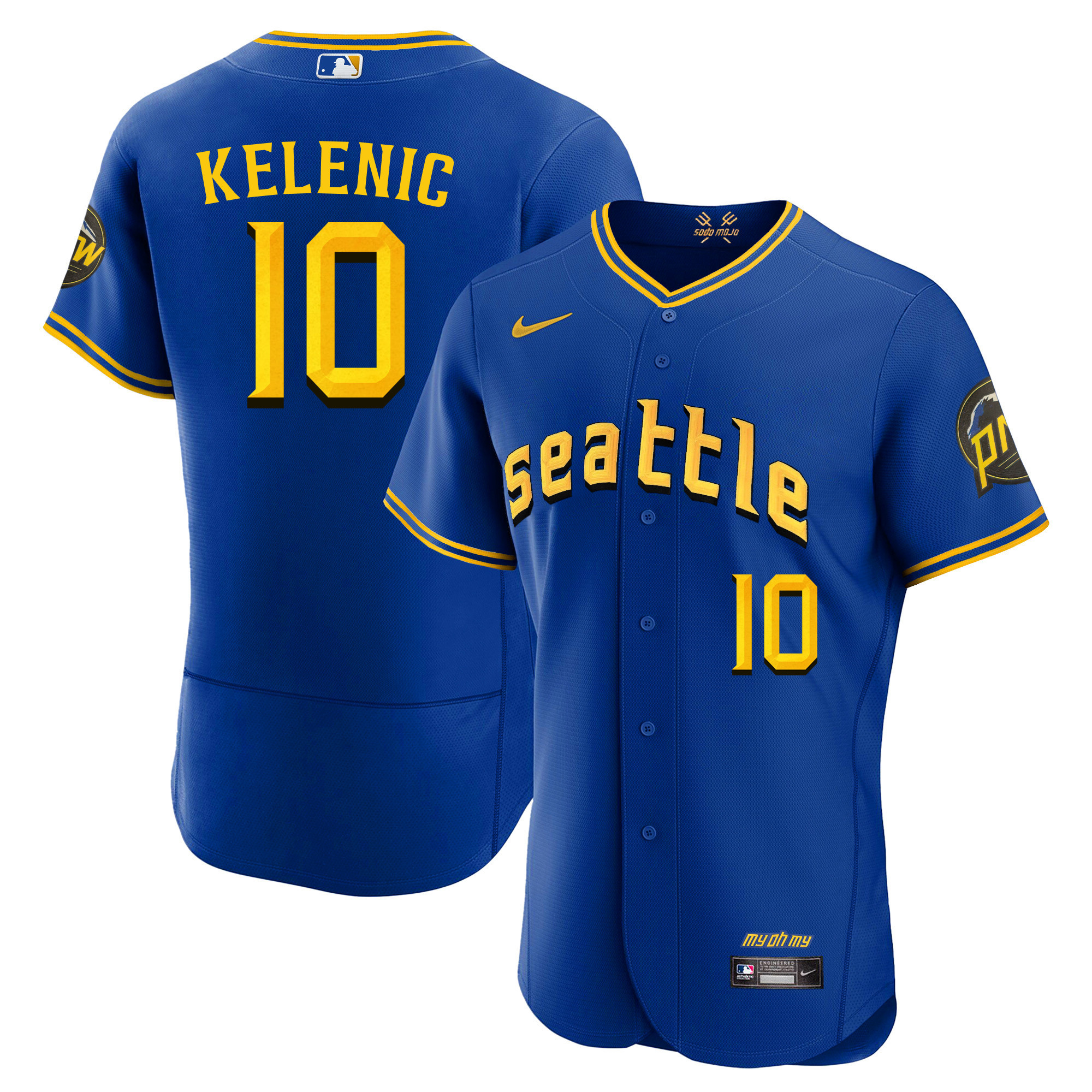 Jarred Kelenic Men's Seattle Mariners City Connect Fan Made Collection Flex Royal Jersey