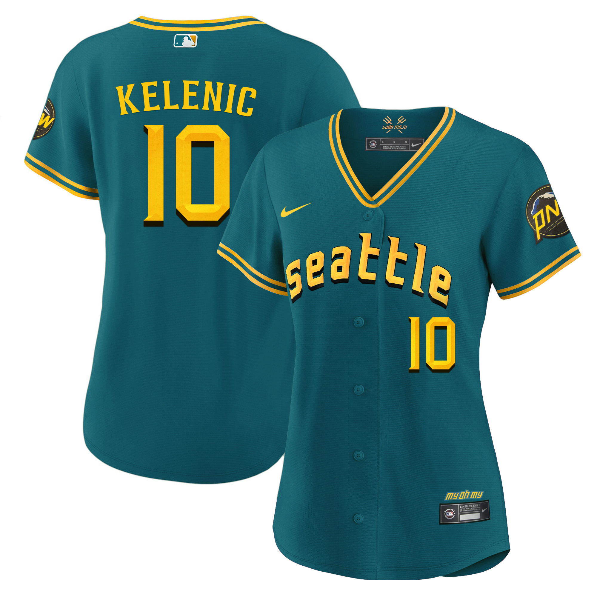 Jarred Kelenic Women's Seattle Mariners City Connect Fan Made Aqua Jersey