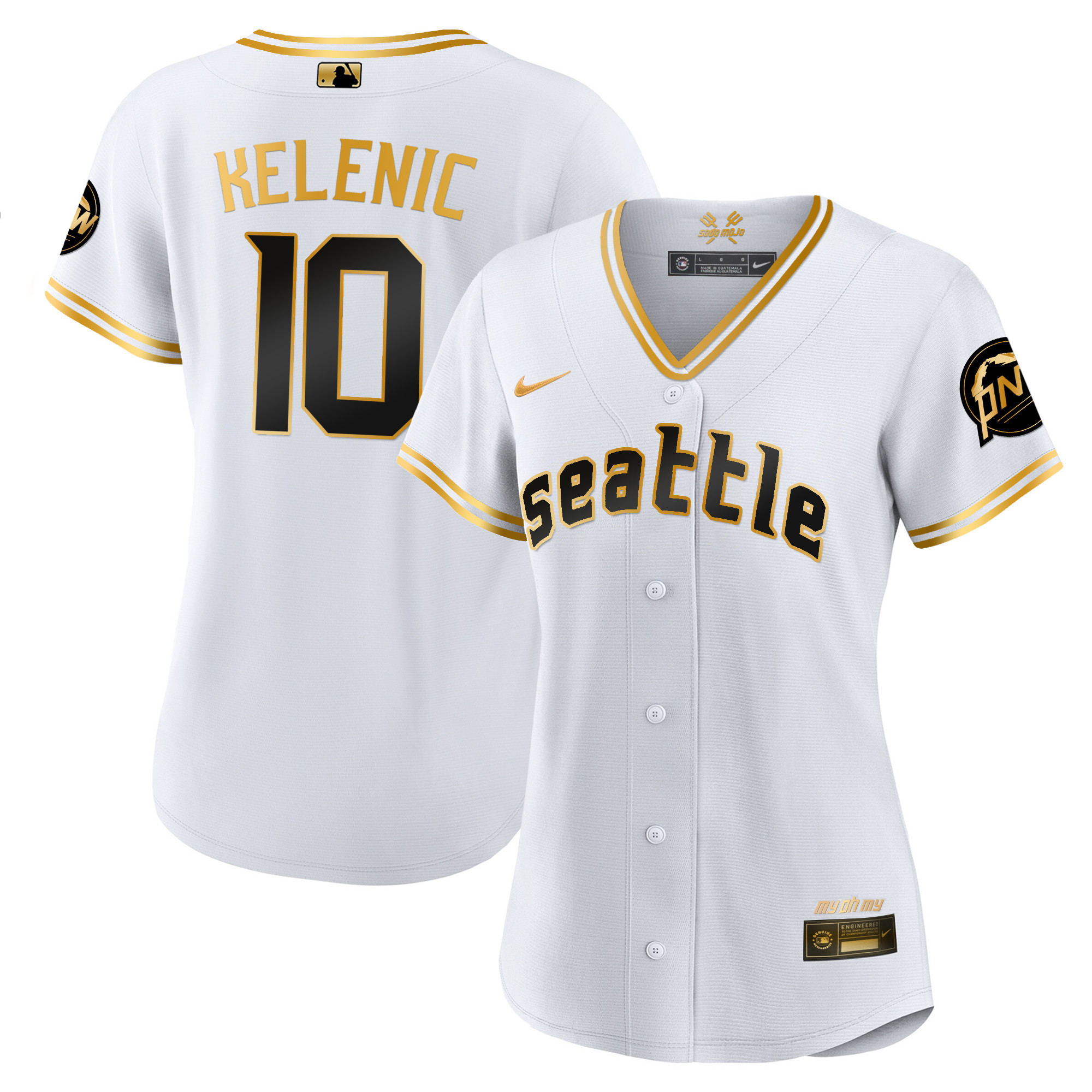 Jarred Kelenic Women's Seattle Mariners City Connect Gold White Gold Jersey