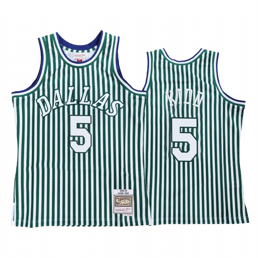 Jason Kidd #5 Dallas Mavericks Green Striped Jersey
