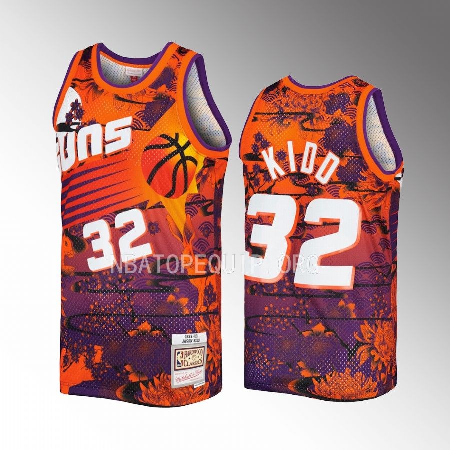 Jason Kidd Phoenix Suns #32 Lunar New Year Jersey Orange Hardwood Classics Men
