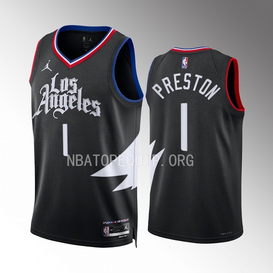 Jason Preston LA Clippers #1 Black Jersey Statement Edition Swingman