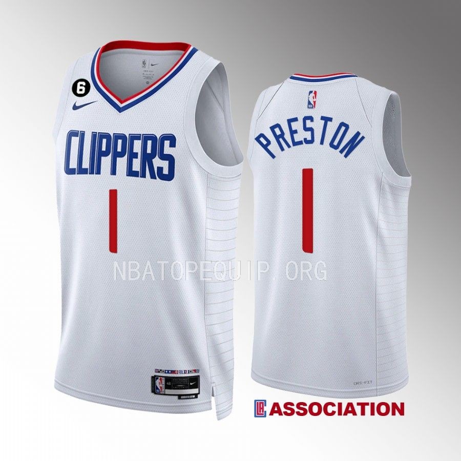 Jason Preston LA Clippers #1 White Jersey Association Edition Swingman
