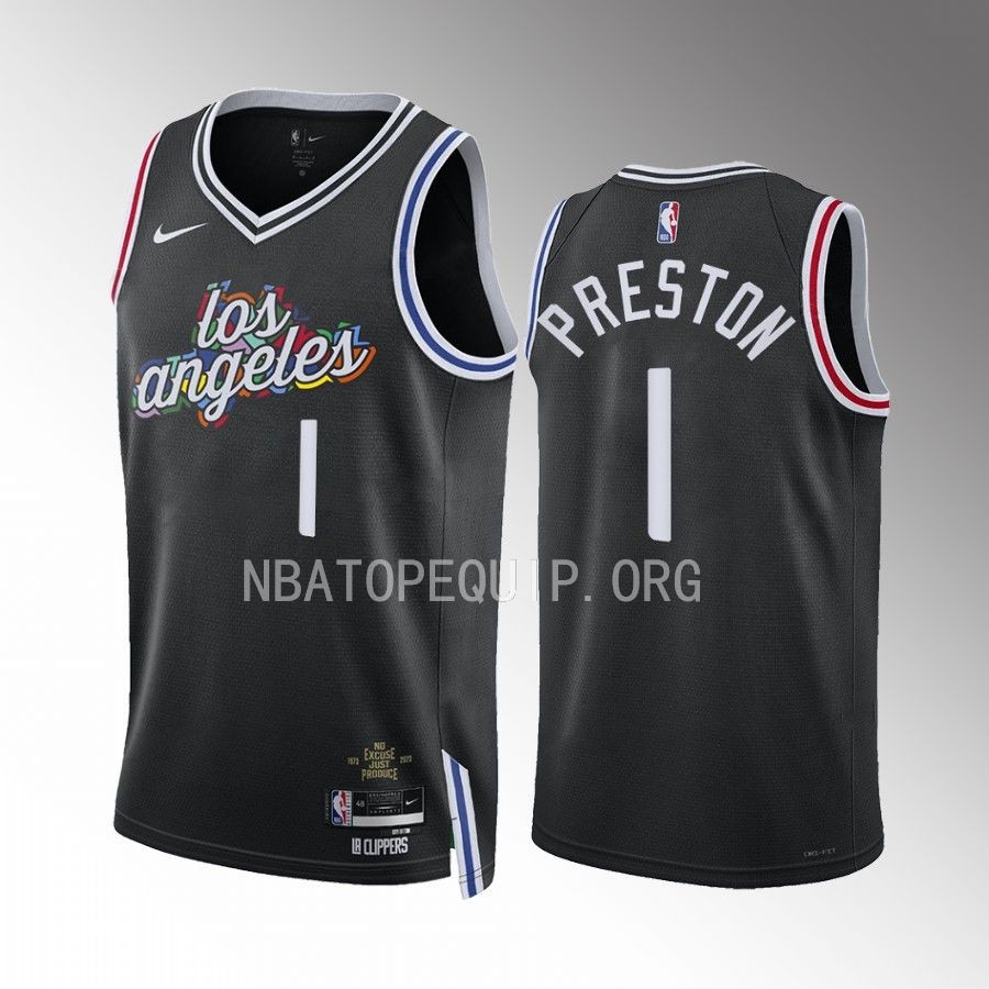 Jason Preston LA Clippers City Edition Black #1 Jersey Swingman