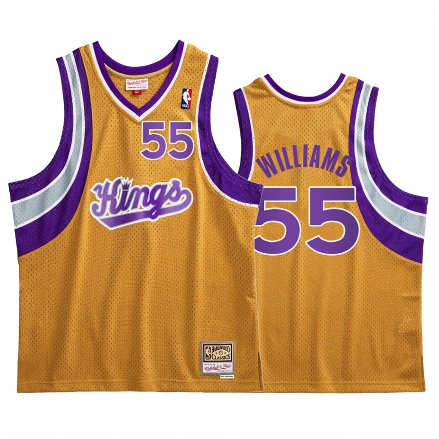 Jason Williams #55 Sacramento Kings Gold Hardwood Classics Jersey