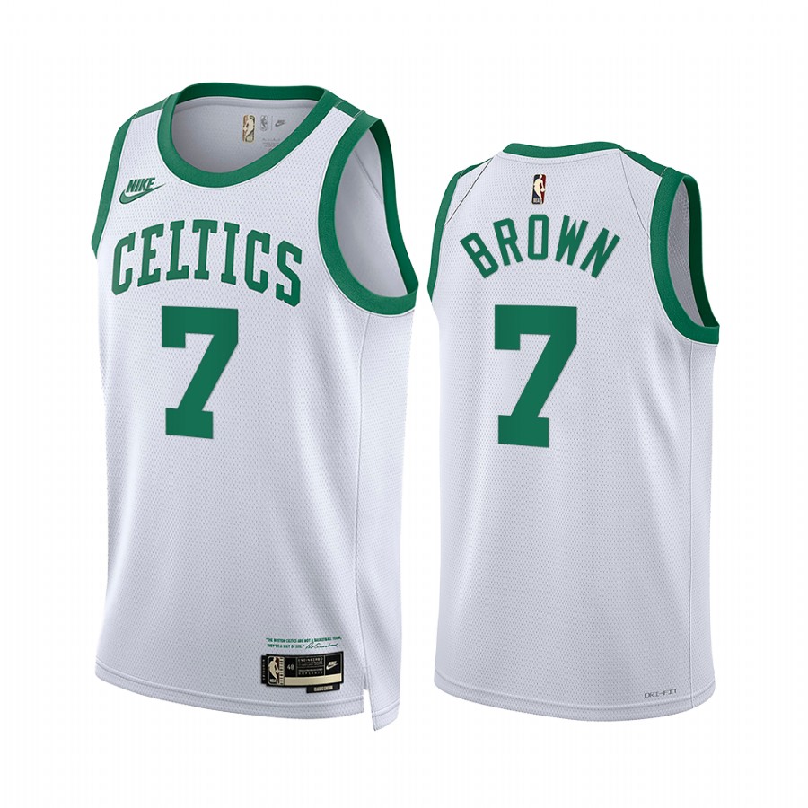 Jaylen Brown Boston Celtics  Classic Edition White #7 Jersey Year Zero
