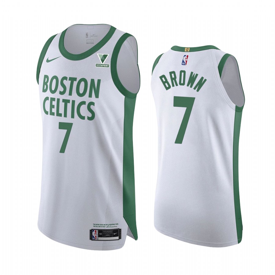 Jaylen Brown Boston Celtics White City  Jersey Vistaprint Patch