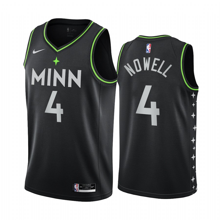 Jaylen Nowell Minnesota Timberwolves City Edition Black #4 Jersey
