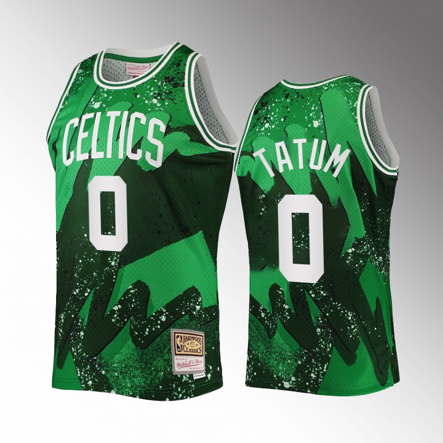 Jayson Tatum #0 Boston Celtics Retro Tie-Dye Green 75th Jersey