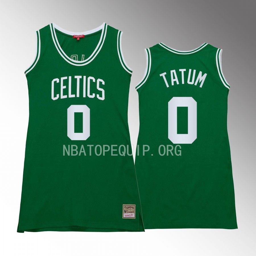 Jayson Tatum Boston Celtics #0 Hardwood Classics Jersey Green Women