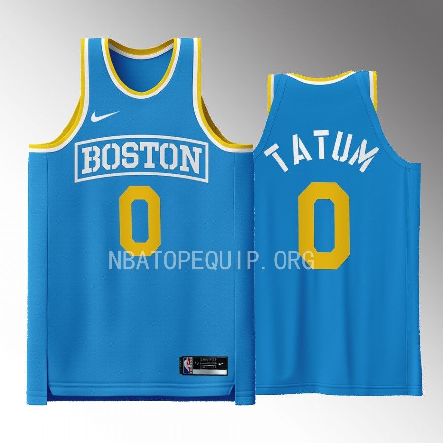 Jayson Tatum Boston Celtics Blue #0 Jersey Boston Strong Special
