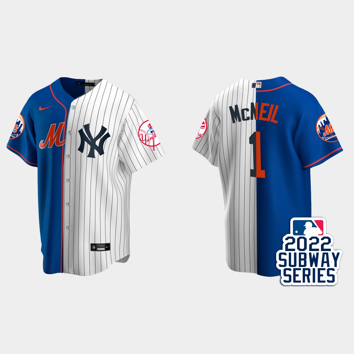 Jeff McNeil New York Mets Subway Series Split Jersey - Royal White
