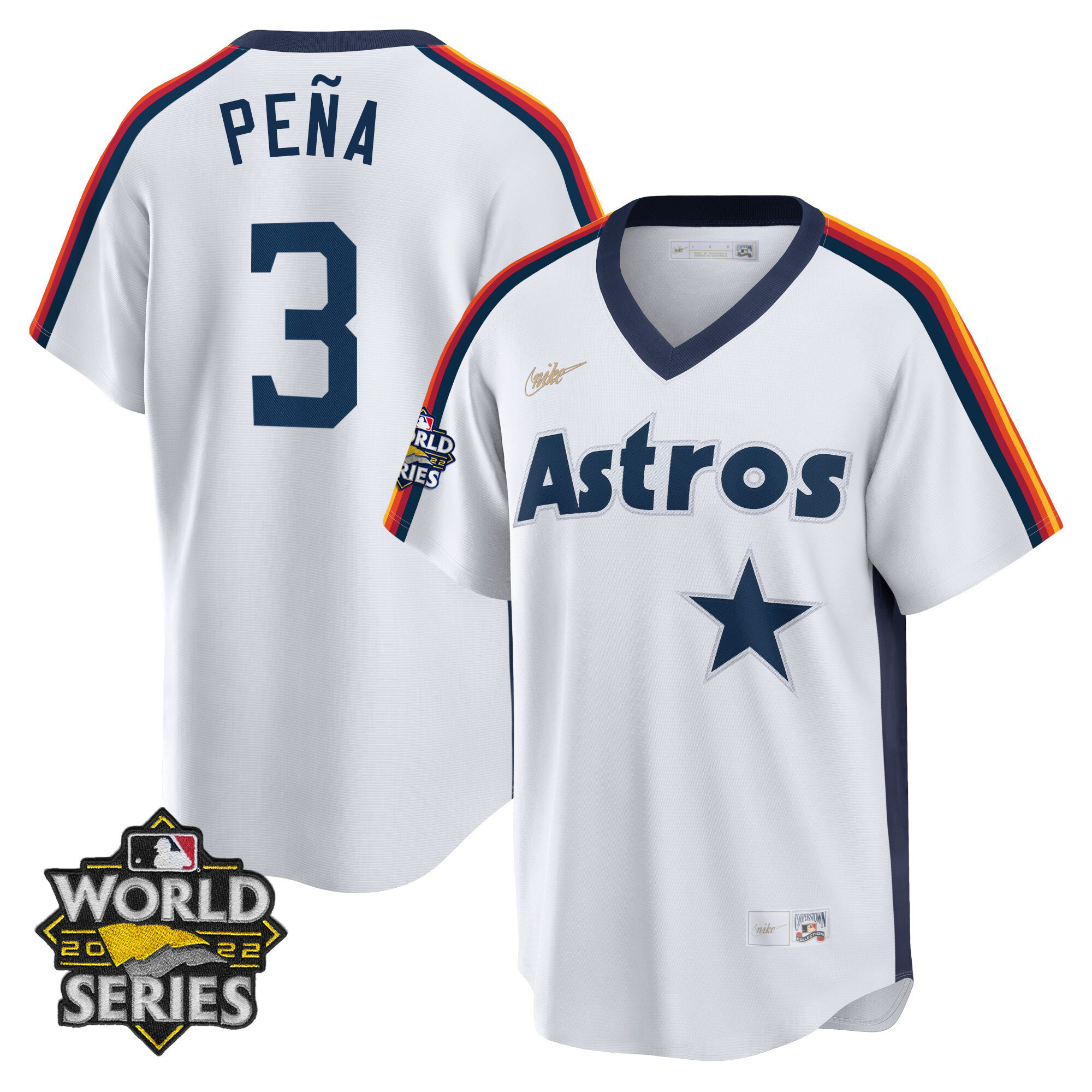 Jeremy Peña Houston Astros Home Cooperstown World Series Player Jersey