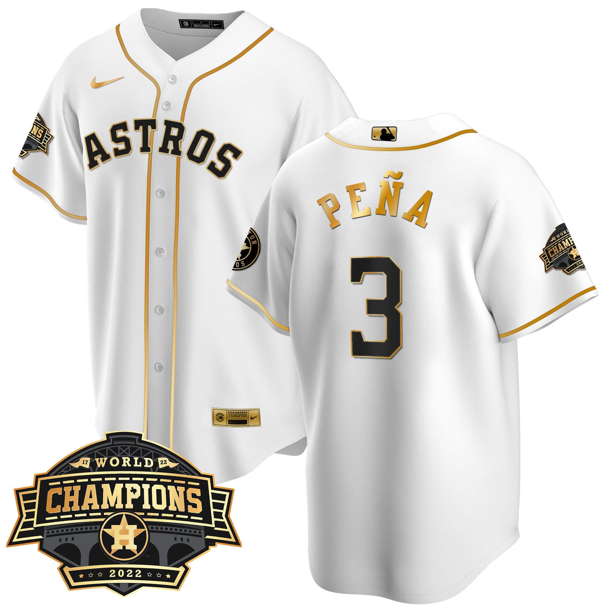 Jeremy Peña Men's Houston Astros Champions Limited Cool White Jersey